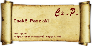 Csekő Paszkál névjegykártya